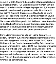 im April mit 8,1 Prozent die gr te Inflationsbelastung zu tragen gehabt. F r Singles mit sehr hohem Einkommen ist si...