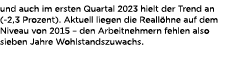 und auch im ersten Quartal 2023 hielt der Trend an ( 2,3 Prozent). Aktuell liegen die Reall hne auf dem Niveau von 20...