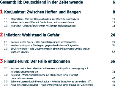 Gesamtbild: Deutschland in der Zeitenwende 6 1 Konjunktur: Zwischen Hoffen und Bangen 8 1.1 Stagflation – Von der Kon...