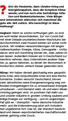 ￼Erst die Pandemie, dann Ukraine Krieg und Energieknappheit, dazu die komplexe Klimawende, und nun noch eine hartn ck...