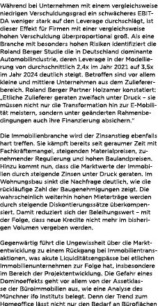 W hrend bei Unternehmen mit einem vergleichsweise niedrigen Verschuldungsgrad ein schw cheres EBITDA weniger stark au...