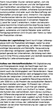 Form industrieller Cluster verloren gehen, sich die Qualit t von Infrastrukturen und die Verf gbarkeit von Fachkr fte...