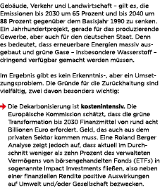 Geb ude, Verkehr und Landwirtschaft – gilt es, die Emissionen bis 2030 um 65 Prozent und bis 2040 um 88 Prozent gegen...