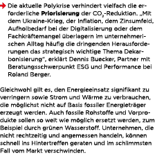 ￼ Die aktuelle Polykrise verhindert vielfach die erforderliche Priorisierung der CO2 Reduktion. „Mit dem Ukraine Krie...