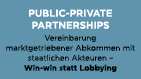 Public Private Partnerships Vereinbarung marktgetriebener Abkommen mit staatlichen Akteuren – Win win statt Lobbying