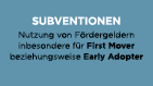 Subventionen Nutzung von F rdergeldern inbesondere f r First Mover beziehungsweise Early Adopter 